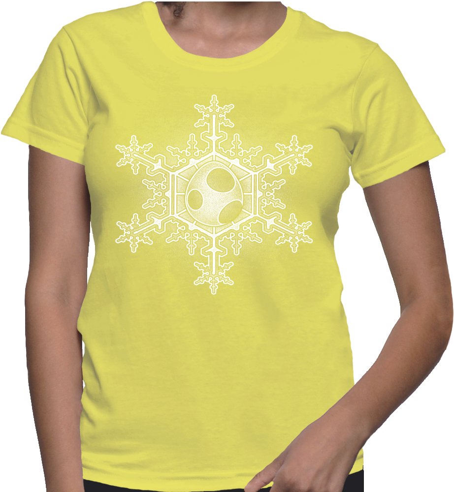 Yoshi Egg Snowflake T-shirt - Shirt (1000x1000), Png Download