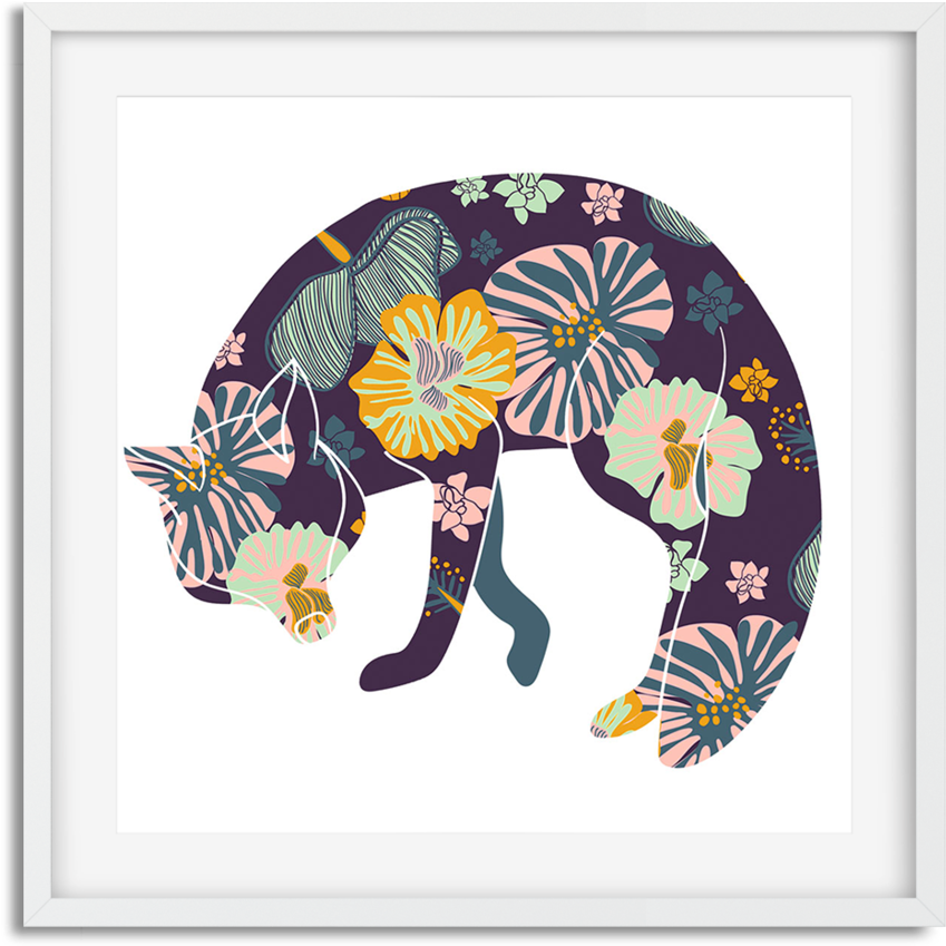 Floral Fox Frame - Picture Frame (1000x953), Png Download