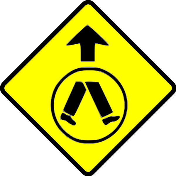 Caution Pedestrian Crossing Png Images 600 X (600x600), Png Download