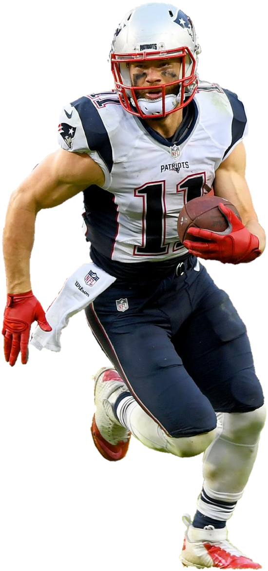 Discount Code For Julian Edelman Ne Patriots Away Jersey - Julian Edelman Transparent (600x1211), Png Download