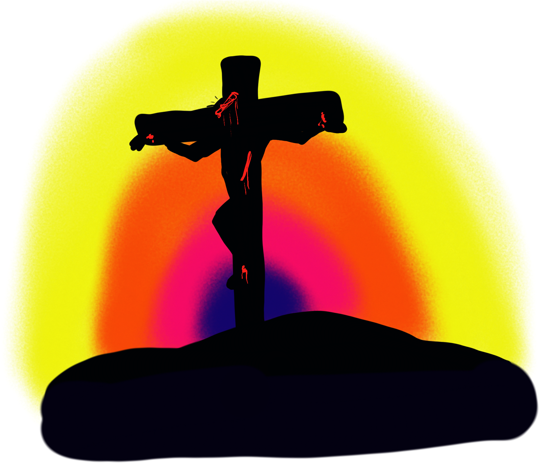 Cross Calvary Shadow - Cross (2336x1612), Png Download