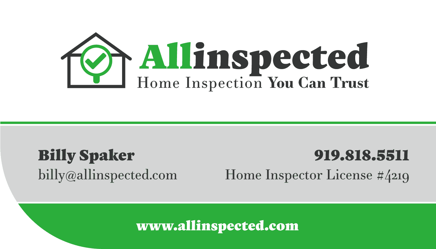 Home Inspection Business Card Design - Human Action (1600x972), Png Download
