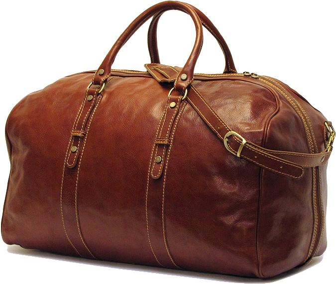Leather Duffle Bag Png (720x581), Png Download