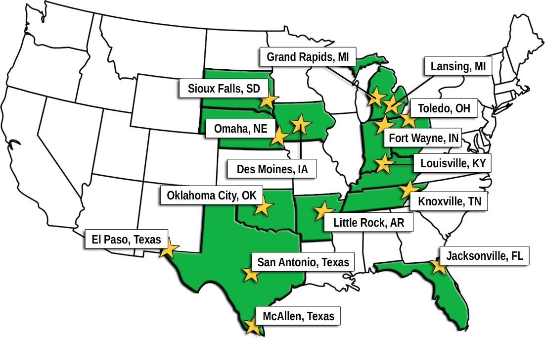 15 Cities Where A High Quality Of Life Doesn't Mean - Population Map Of United States 1997 (1102x685), Png Download