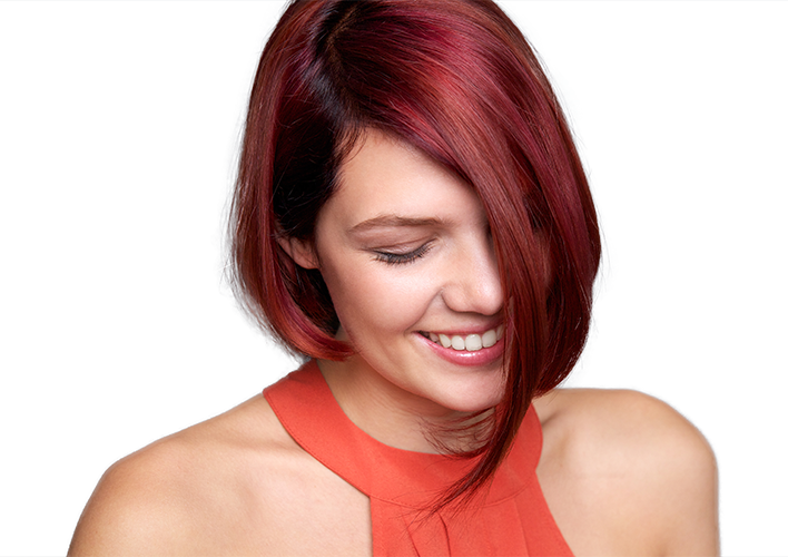 Red Hair Pixie Cut - Cherry Red Hair Looks (708x500), Png Download