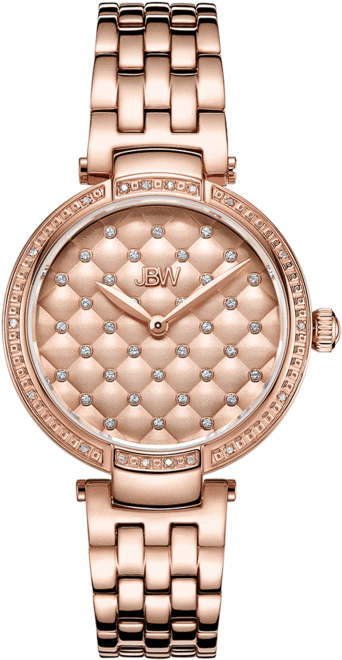 Jbw Gala J6356a Rose Gold Diamond Watch Front - Michael Kors Gala Medium Logo Tote- Brown/butternut, (700x700), Png Download