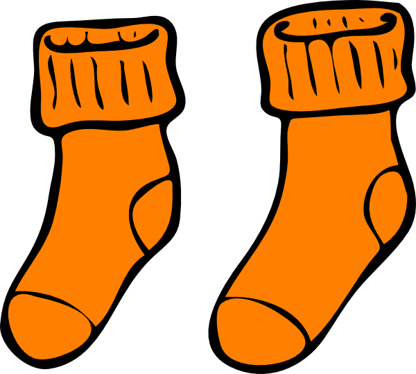 Orange Clipart Socks - Socks Clip Art (600x539), Png Download