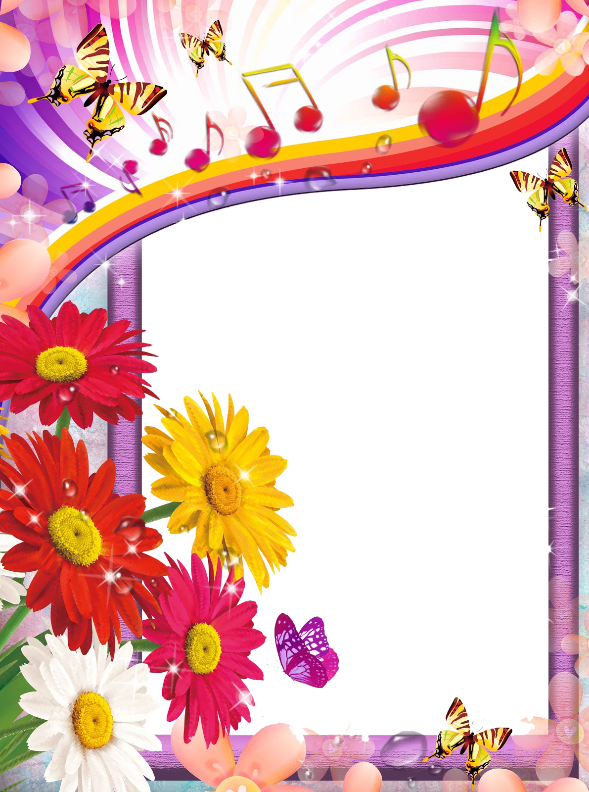 Pictures Images, Flower Pictures, Exotic Flowers, Adobe - Frame With Flowers Png (1191x1600), Png Download