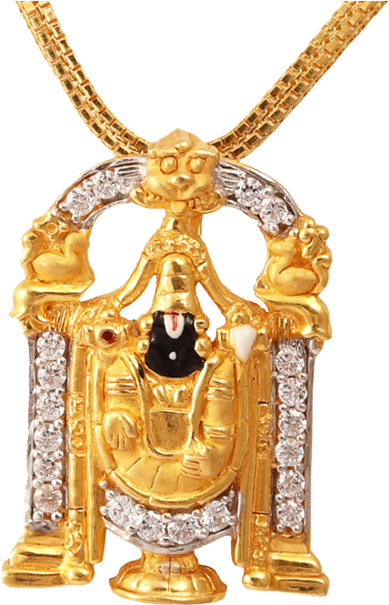 Tirupati Balaji Pendant With Cz - Tirupati Balaji Gold Pendant (1024x768), Png Download