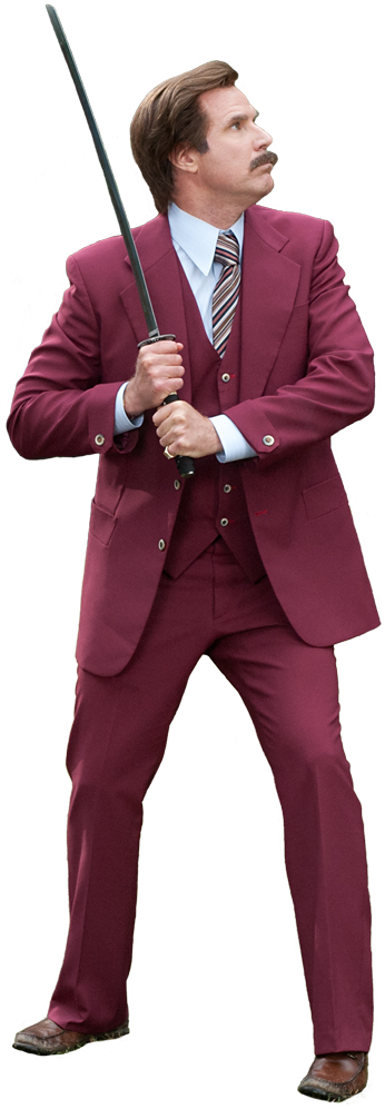 Right Click And Save As Then Open The Png In Photoshop - Ron Burgundy Cutout (346x997), Png Download