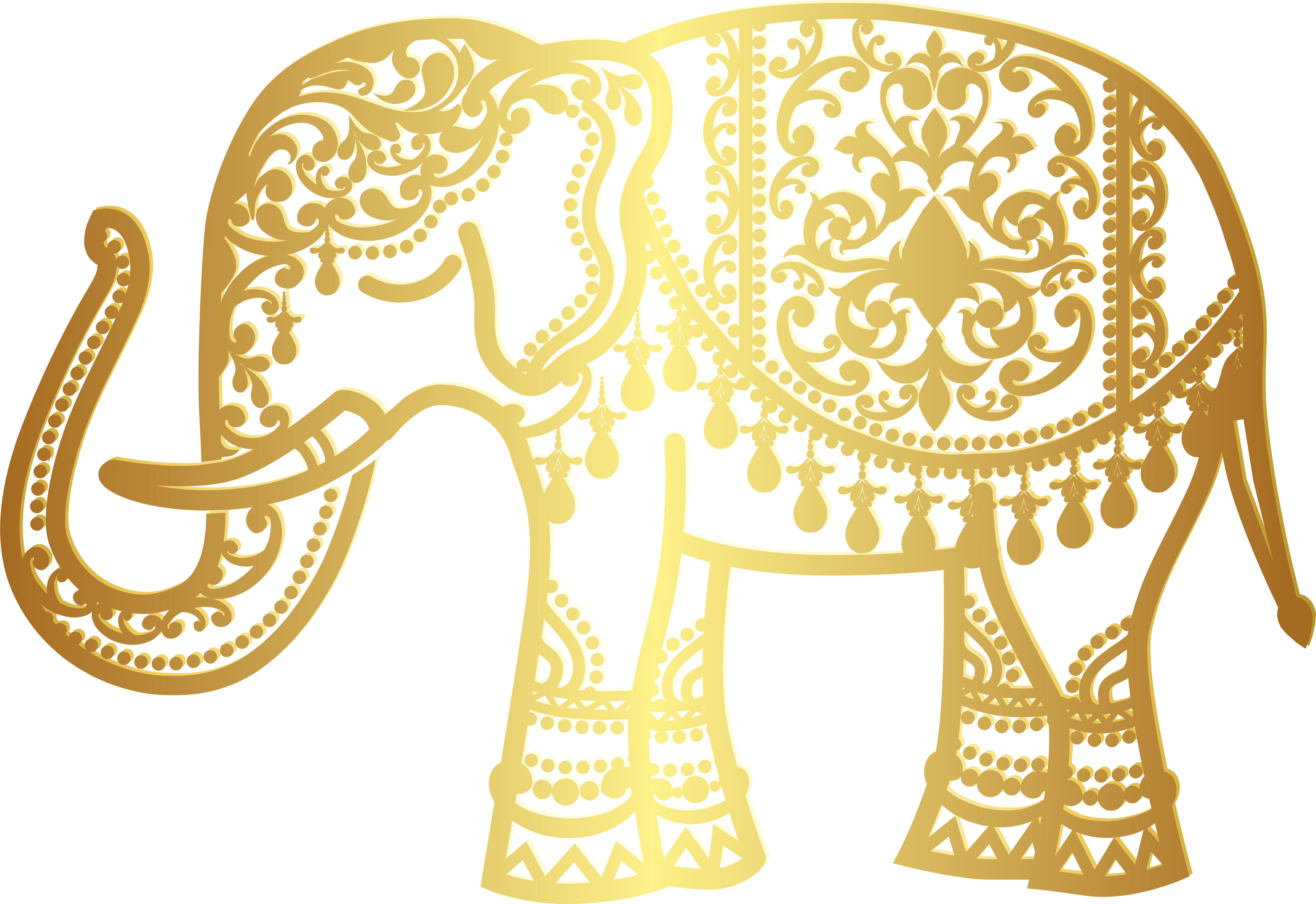 Transparent Png Gold Elephant (8000x5519), Png Download