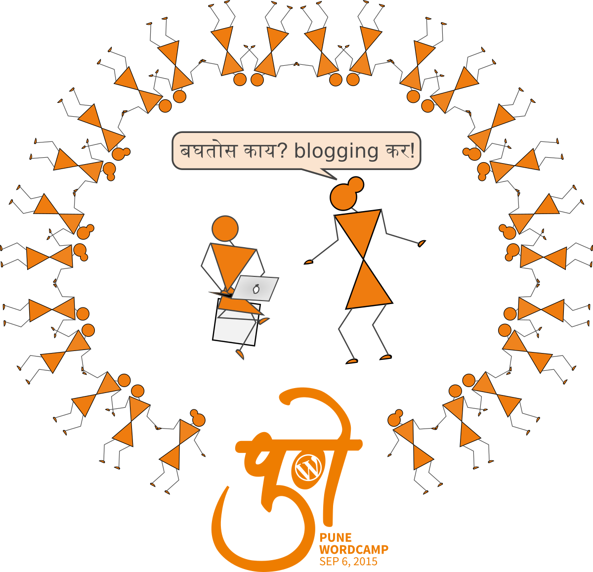 Wcpune Blogging Warli (1200x1157), Png Download