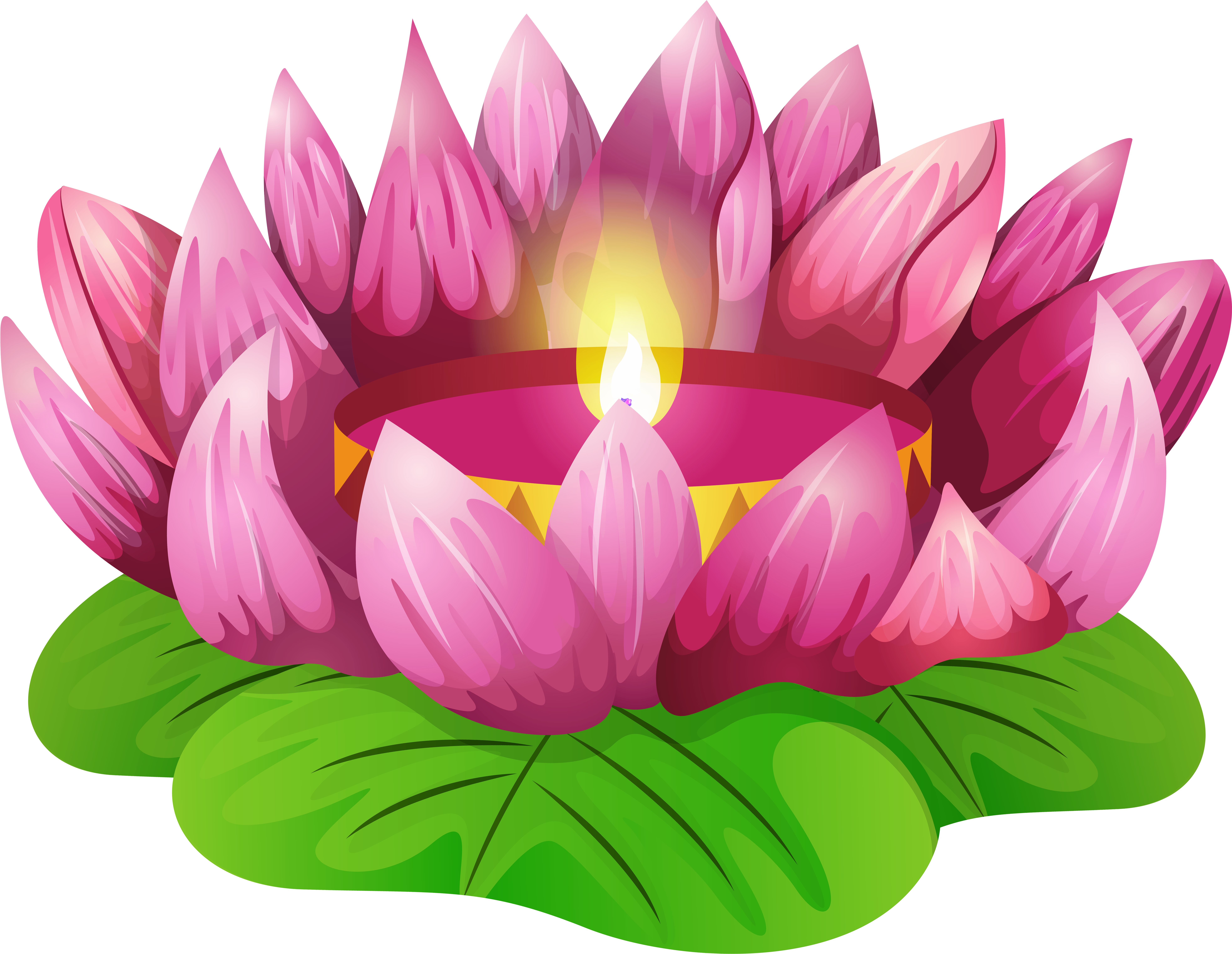Lotus Candle Transparent Image (8000x6224), Png Download