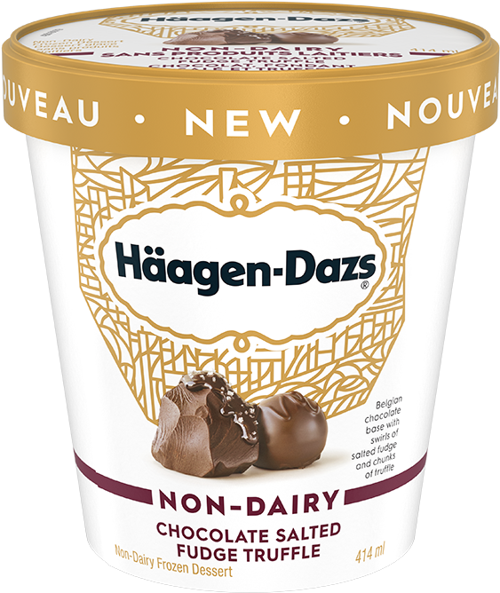 Non-dairy Chocolate Salted Fudge Truffle - Haagen Dazs Vanilla Ice Cream (675x675), Png Download