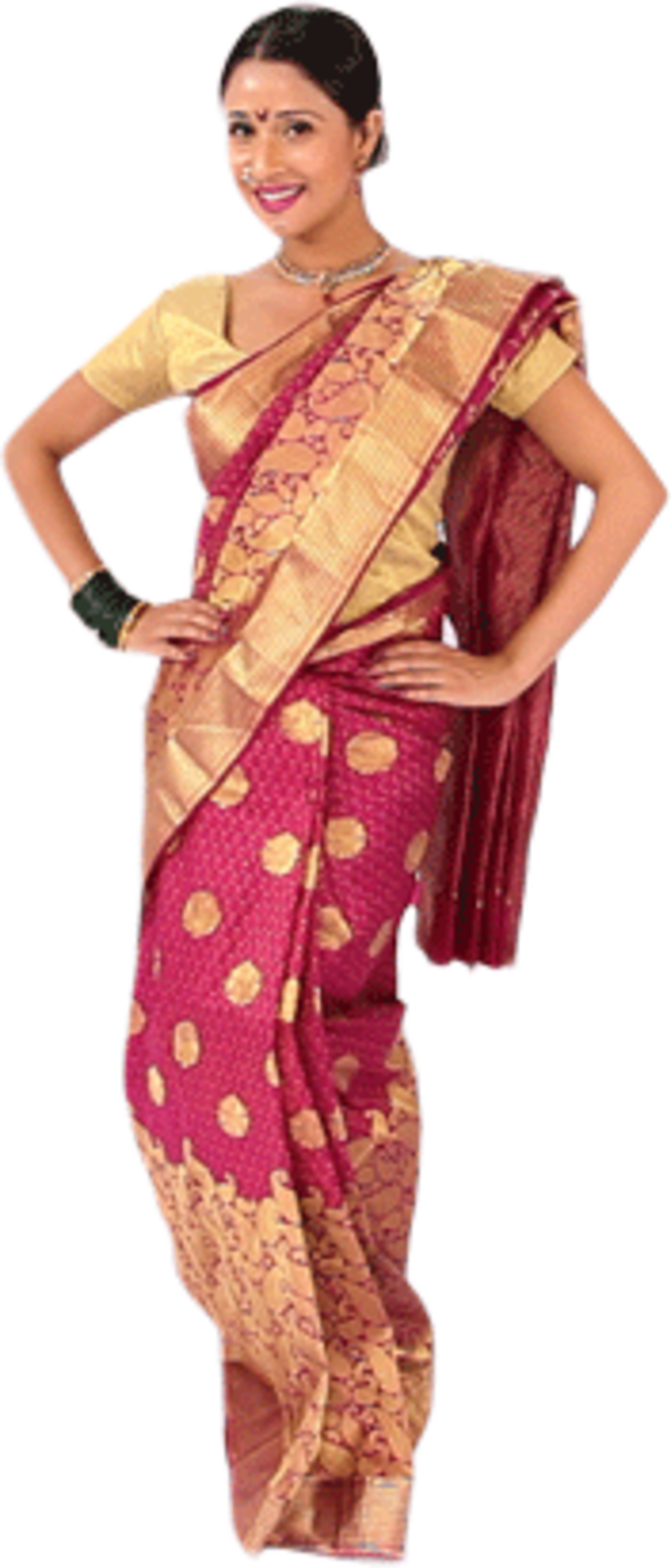 Picture Black And White Download Maharashtra Kanchipuram - Transparent Nauvari Saree Png (700x1634), Png Download