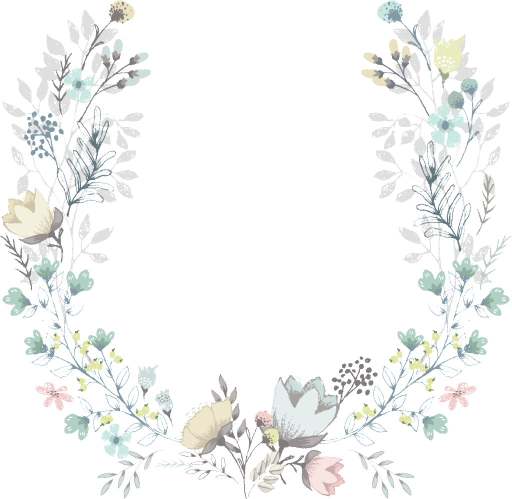 Light Flowers Hand Drawn Garland Decorative Elements - Wedding Invite November 3 2018 (1024x998), Png Download