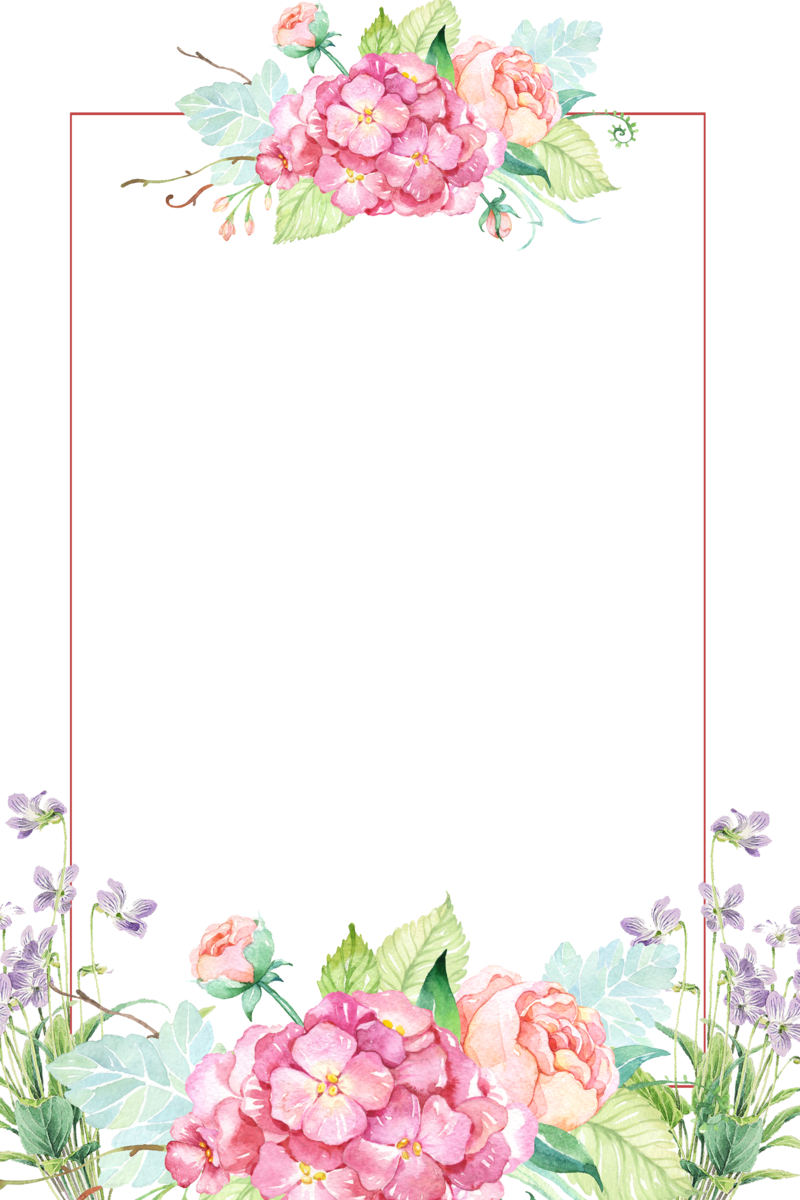 Beautiful Borders Flower Free Download Png Hq - Border Flower (800x1200), Png Download