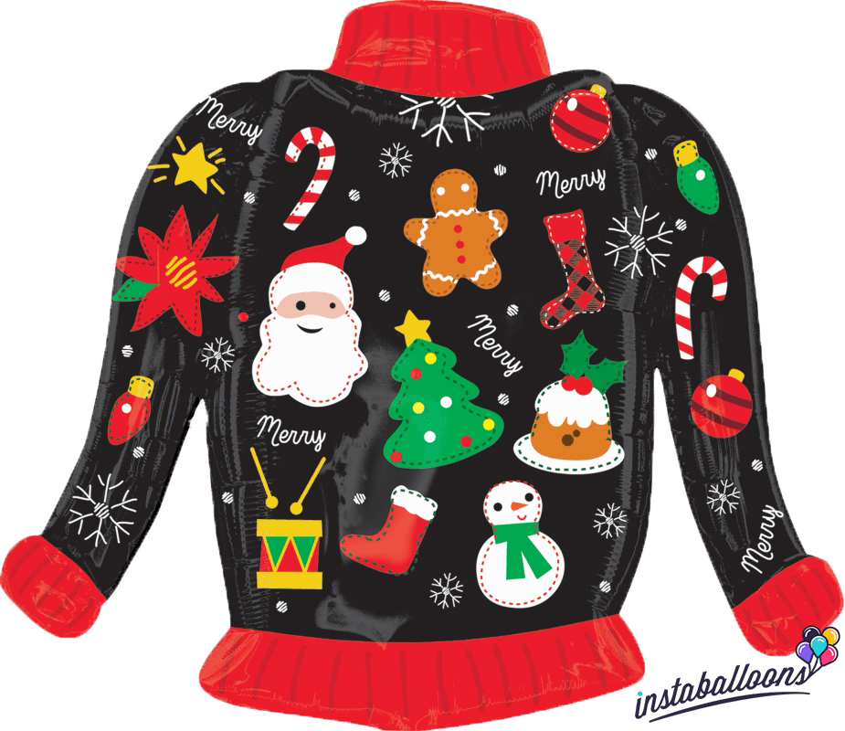 Giant Ugly Christmas Sweater Balloon 31" - Ugly Christmas Sweater Balloon (925x800), Png Download