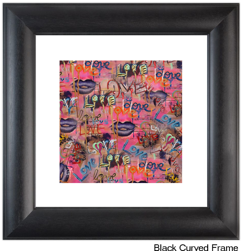 Love Black Curved Frame - Picture Frame (864x864), Png Download