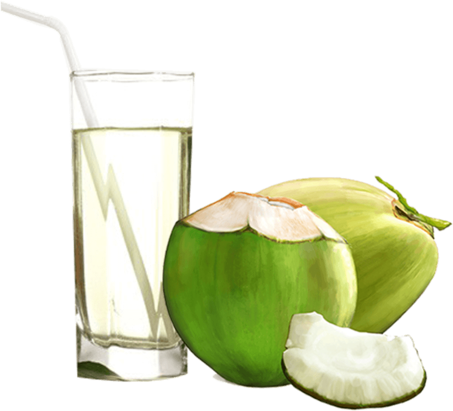 Coconut Water - Coconut Water Juice Glass Png (999x999), Png Download