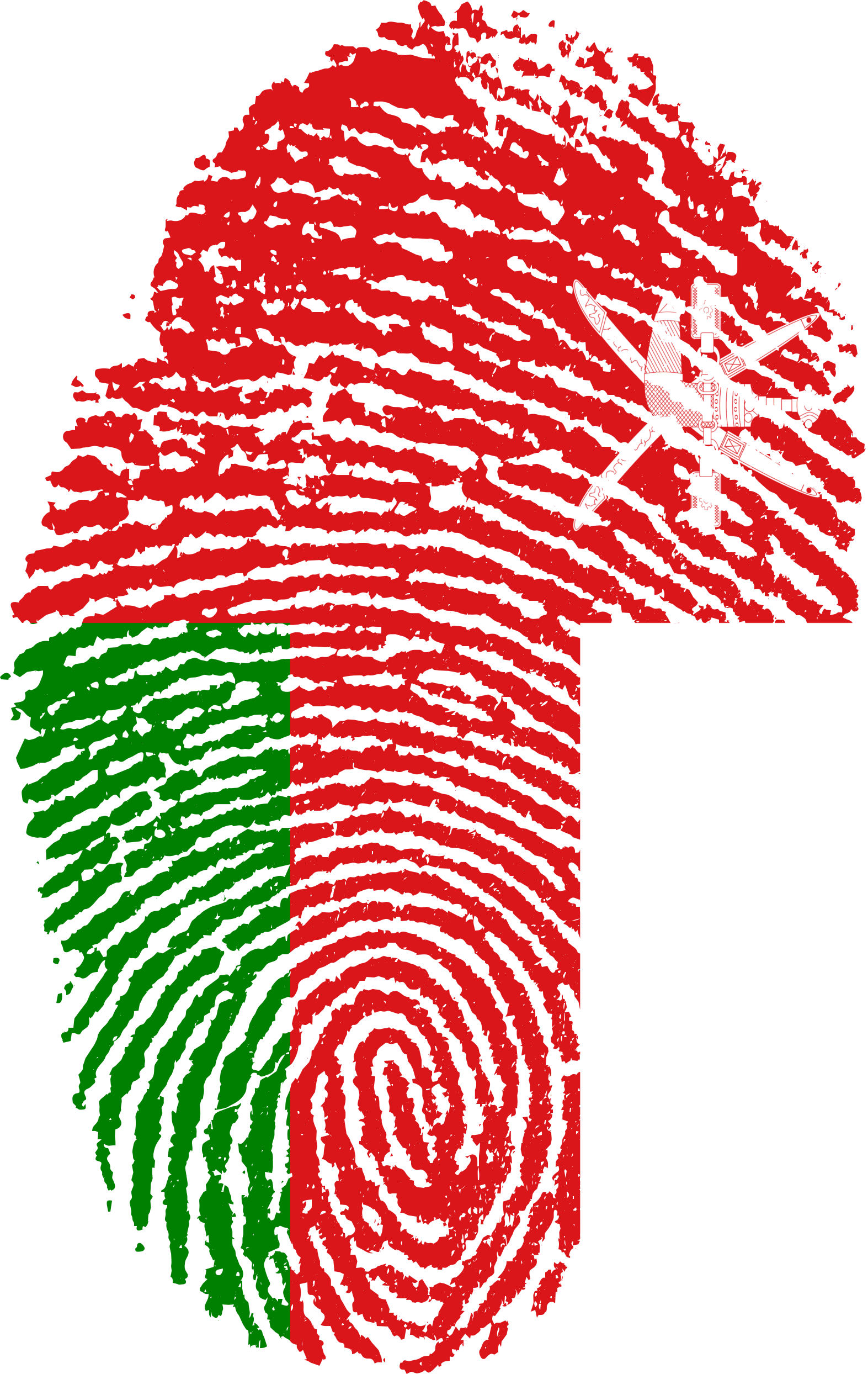 Oman Flag Fingerprint Country 655087 - Trinidad Fingerprint (1573x2488), Png Download