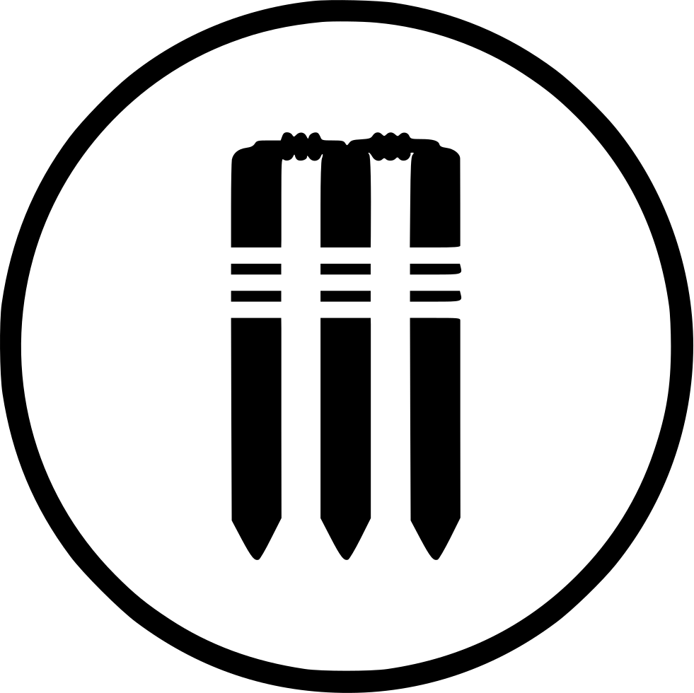 Cricket Stumps Wicket Bails One Day Test Svg Png Icon - Cricket Stump Logo Vector (981x980), Png Download