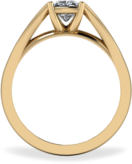 18kt Yellow Gold Catherdal Solitaire - Engagement Ring (800x800), Png Download