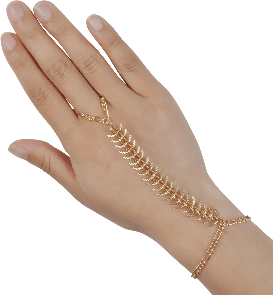 Ericdress Chic Golden Ring Bracelet - Chain (1300x1300), Png Download