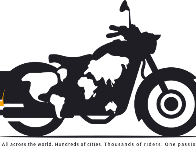Drawn Biker Royal Enfield Bike - Royal Enfield Bike Logo Png (640x480), Png Download