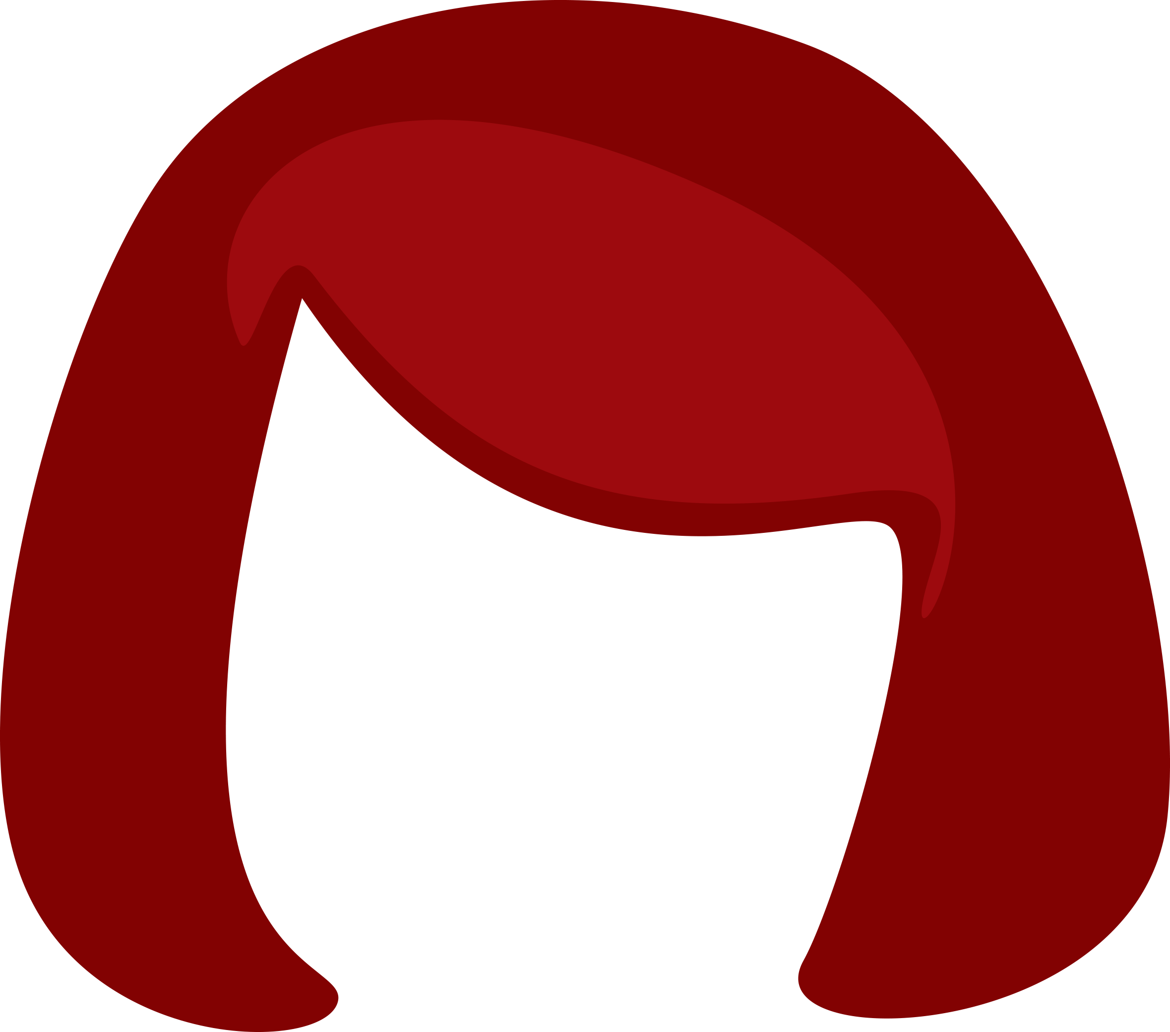 red wig transparent background