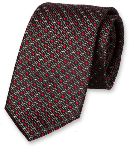 Black/red Tie - Cravate À Motif Noir/rouge (524x524), Png Download