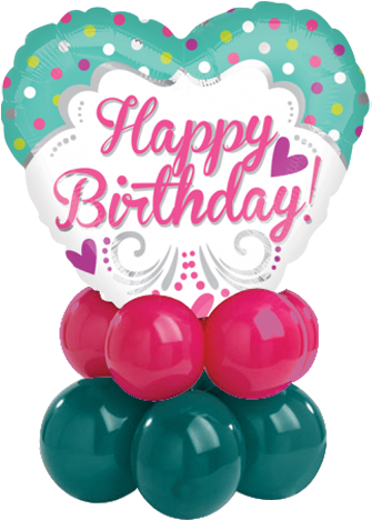 Polkadots Hearty Bday Heart Shaped Balloon - 18" Princess Birthday Foil Balloon (600x600), Png Download