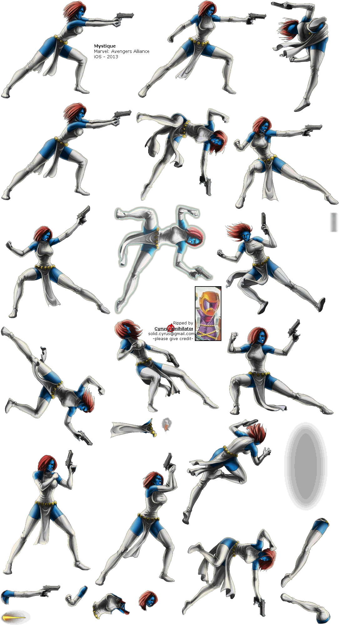 Click To View Full Size - Marvel Avengers Alliance Mystique (1102x2012), Png Download