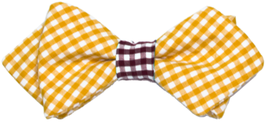 Boy's Orange & Maroon Bow Tie - Bow Tie Embroidery (480x475), Png Download