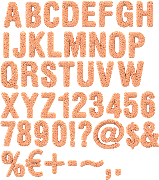 Handmade Fonts On Behance - Brain Typeface (525x598), Png Download