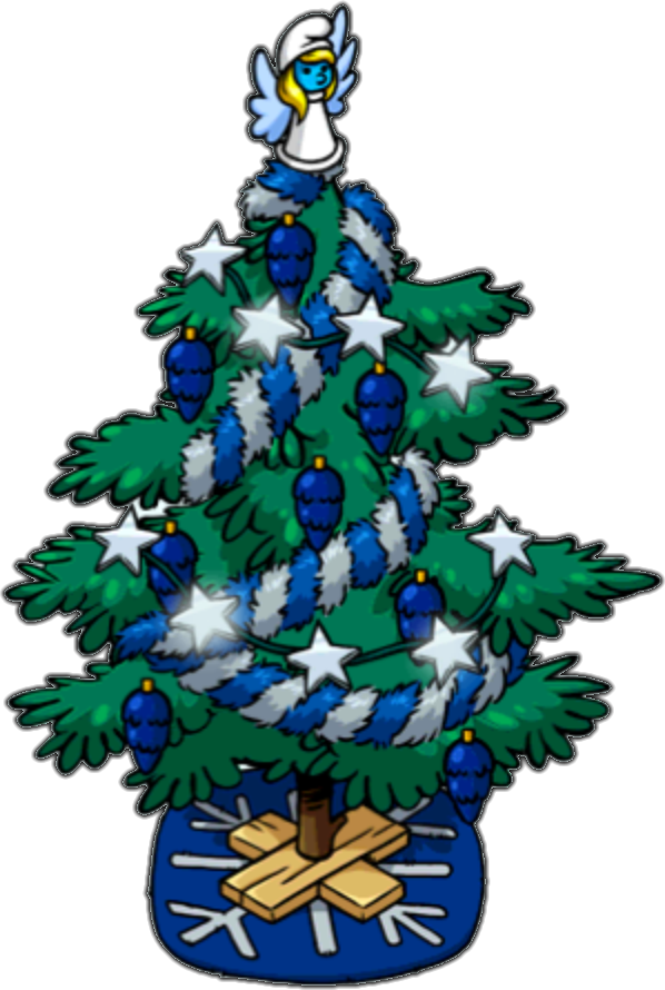 Christmas Tree - Smurfs Christmas Tree (598x890), Png Download