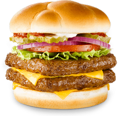 Double Burger - Wendy's Burger (643x378), Png Download
