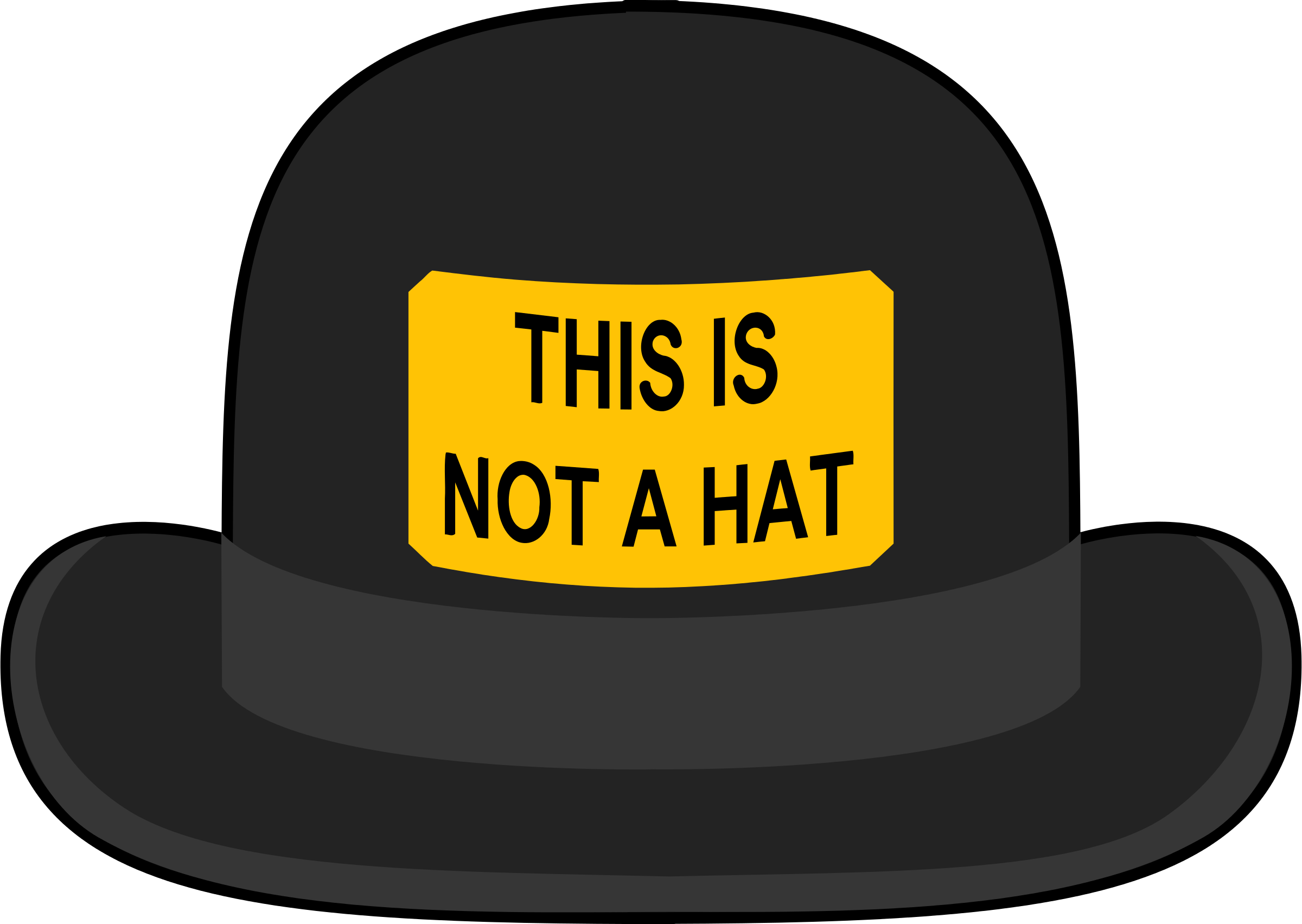 Top Hat Clipart Bowler Hat - Machine Has No Brain Use (2400x1703), Png Download