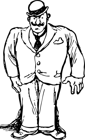 Clothing Man Wearing Bowler Hat Svg Clip Arts 360 X (360x592), Png Download