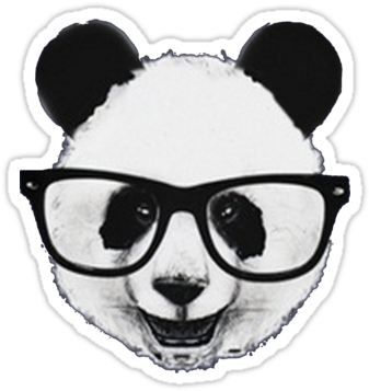 Sticker For My Laptop - Panda Tumblr Png (375x360), Png Download