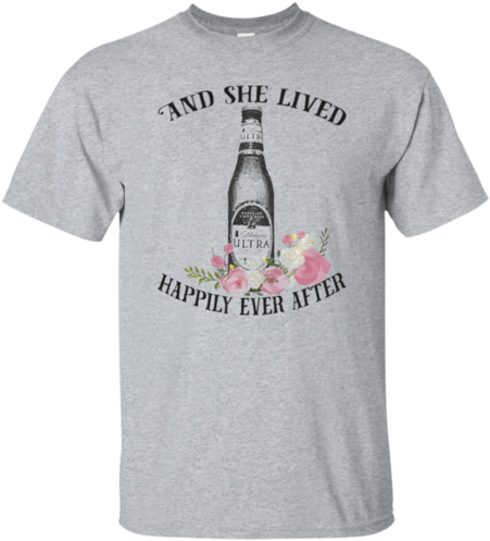 And She Lived Happily Ever After Michelob Ultra Shirt - You Curse Too Much Shirt Unicorn (500x500), Png Download