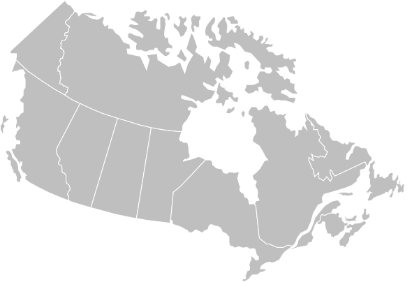 Canada Black Map (600x404), Png Download