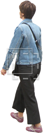 Woman With Purse Walking Away - Walking Up Stairs Png (450x450), Png Download