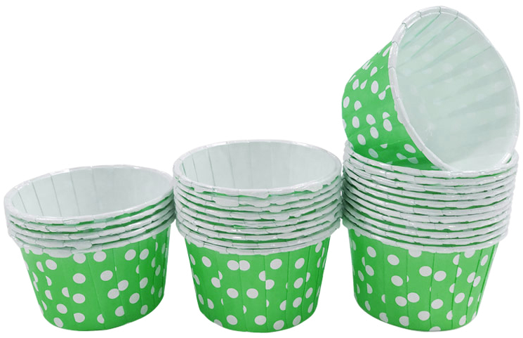 Green With White Polka Dot Mini Cupcake Paper Cups - Paper Cup (760x760), Png Download