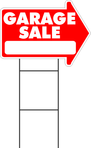 Garage Sale Yard Sale Rummage Sale Yard Sign Arrow - Garage Sale Sign Png (300x486), Png Download