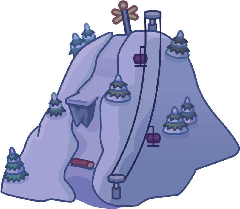 Holiday Party Map Icon Ski Hill - Club Penguin Map Icons (834x720), Png Download