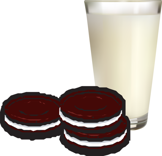 Cookie Transparent Oreo - Free Clip Art Cookies And Milk (545x525), Png Download