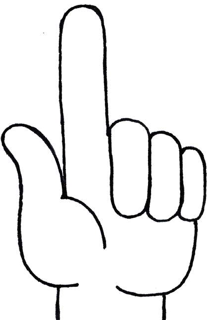 Rock Number One - 1 Finger Clipart (428x650), Png Download