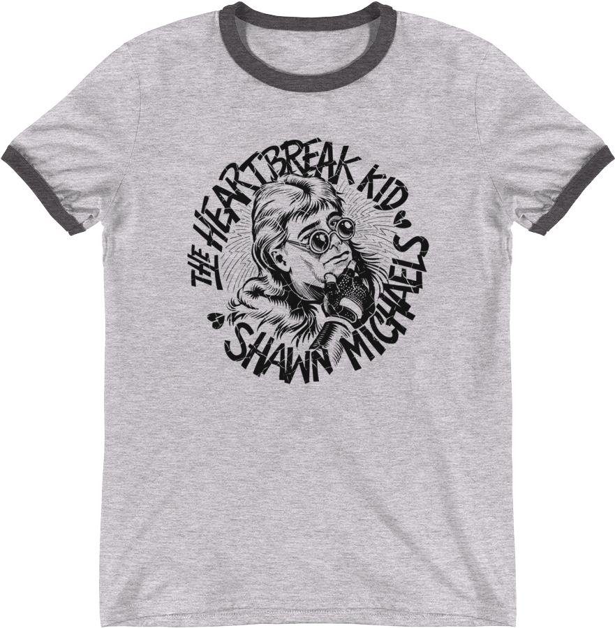 Shawn Michaels "heartbreak Kid Sketch" Unisex Ringer - True Love Is Seen In The Eyes (1000x1000), Png Download