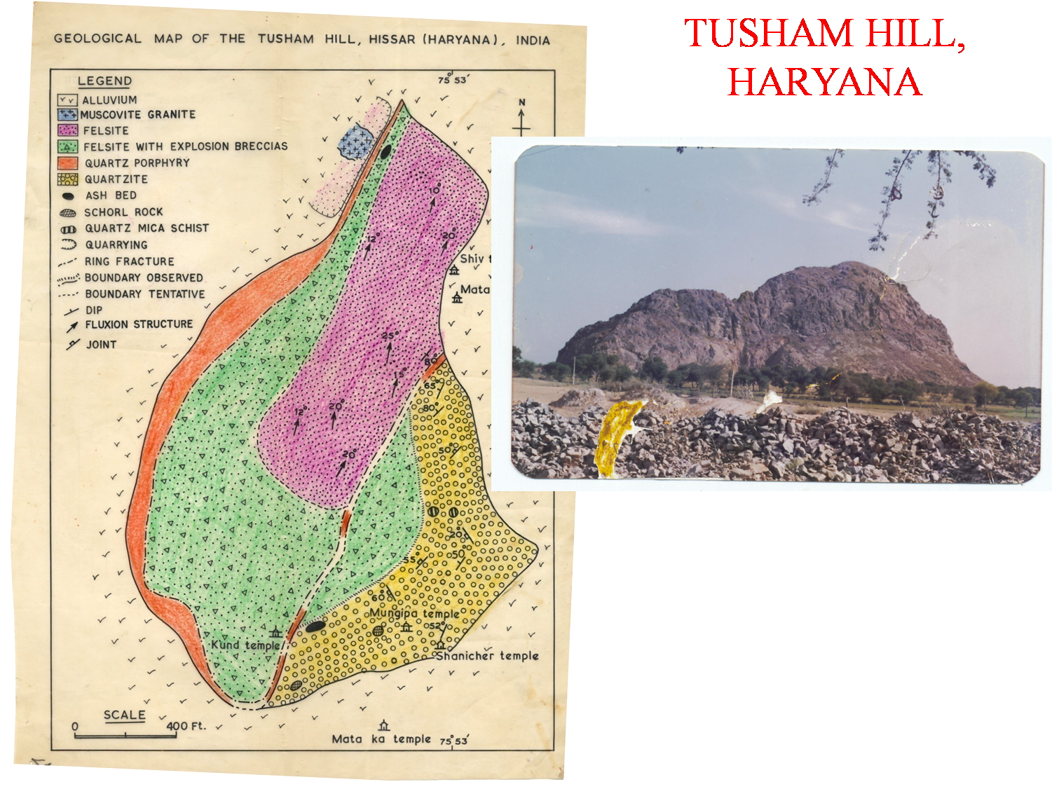 Geological Map Tusam Hill Haryana - Geological Map Of Haryana (1502x1136), Png Download